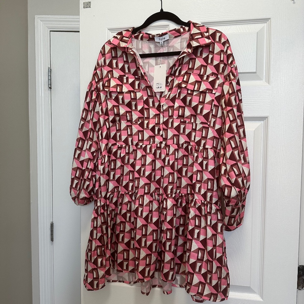 Brown and Pink Dress